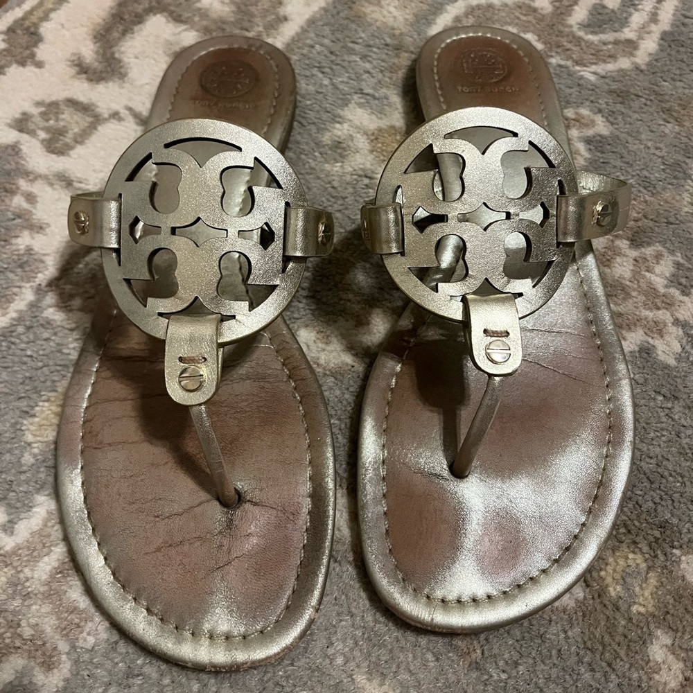 Gold Tory Burch miller sandals
